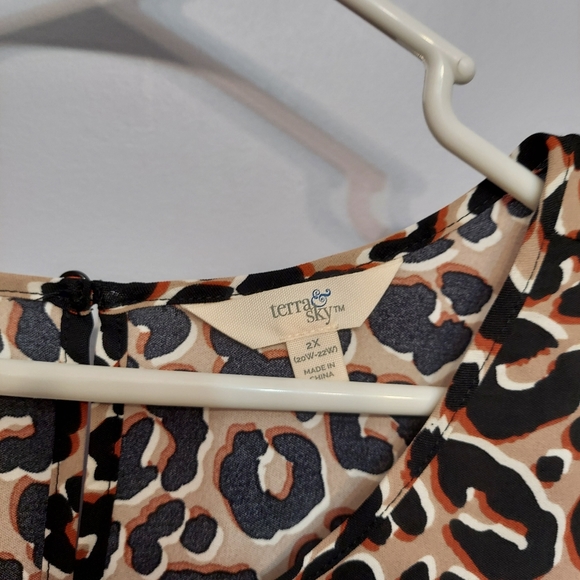 Leopard plus size short sleeve tiered dress animal - Picture 3 of 12